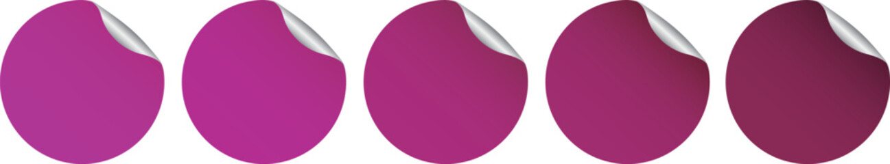 purple colored round sticker label banners - vector design element