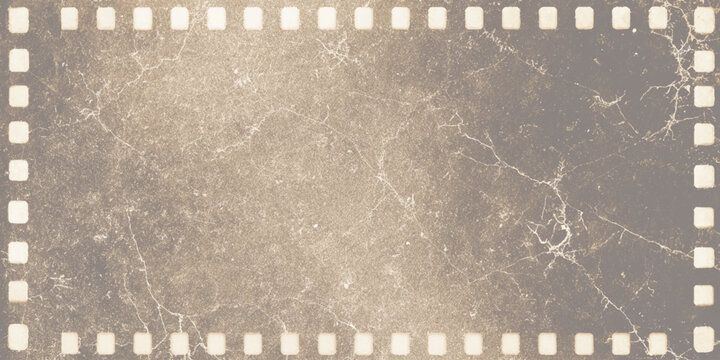 Sepia toned film strip with scratches and dust vintage retro