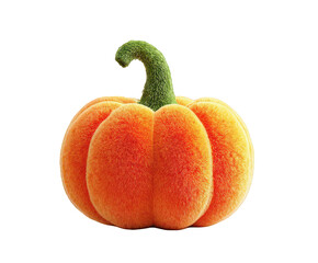 Fuzzy Plush Pumpkin with Green Stem