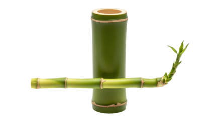 Isolated bamboo stalks arrangement for decoration, interior design, and feng shui concepts