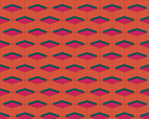 Seamless pink retro geometric diamond pattern vector texture for fabric and wallpaper design