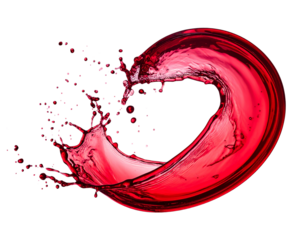 Flowing Scarlet Splash Arc Frozen in Motion – Transparent PNG