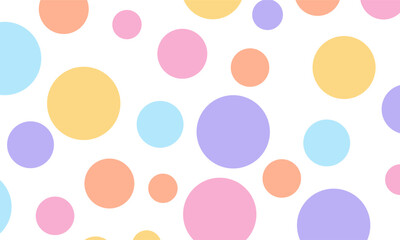 Colorful Polka Dots Seamless Pattern on White Background. Ideal for kids, fashion, and decorative prints.