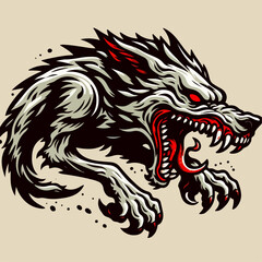 Scary Wolf Vector Illustration