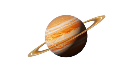 Isolated Gas Giant Planet with Rings, Outer Space Astronomical Celestial Body Graphic © Lena