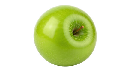 Isolated Granny Smith apple, close-up view for healthy eating concept, natural snack