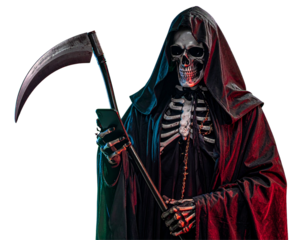 Full-Body Grim Reaper Using Smartphone PNG