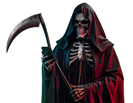 Full-Body Grim Reaper Using Smartphone PNG