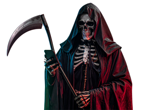 Full-Body Grim Reaper Using Smartphone PNG