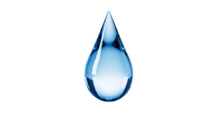 Isolated Clear Water Drop with Reflections, Purity and Cleanliness, Refreshing Nature
