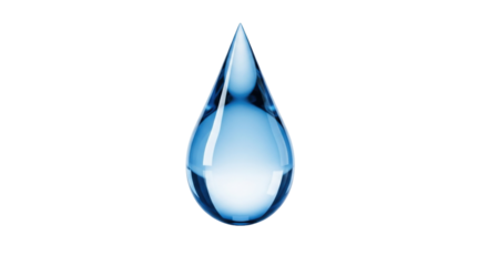 Isolated Clear Water Drop with Reflections, Purity and Cleanliness, Refreshing Nature