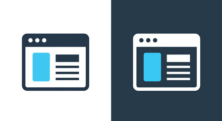 Scalable vector illustration of a web browser window icon for digital platforms -  editable modern style icon.