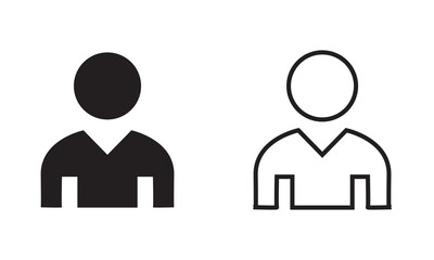 People icon. Outline and filled icon. Vector eps 10