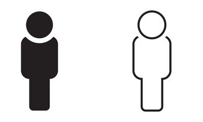 People icon. Outline and filled icon. Vector eps 10