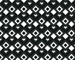 Seamless black and white geometric grid vector pattern illustration for metallic steel wall tile texture design