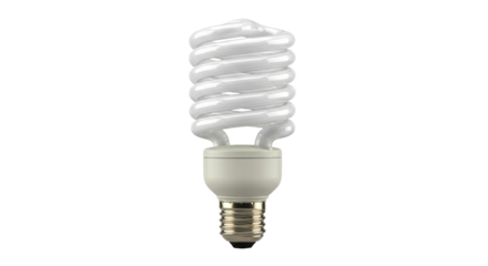 Isolated fluorescent light bulb, low energy compact lighting, spiral lamp for sustainable living