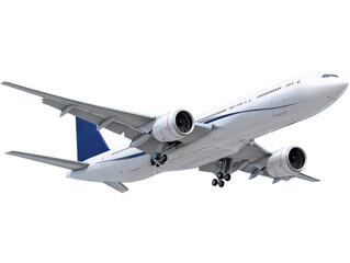 Obraz premium Modern Airplane Commercial Jet Aviation Travel Transportation Flight Design Airport Passenger Airline Blue Tail Wing Landing Modern Technology Aviation Industry