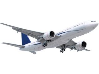 Modern Airplane Commercial Jet Aviation Travel Transportation Flight Design Airport Passenger Airline Blue Tail Wing Landing Modern Technology Aviation Industry