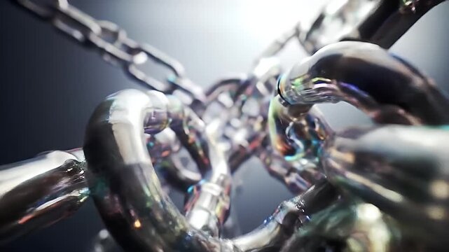 Metallic Chain Links.