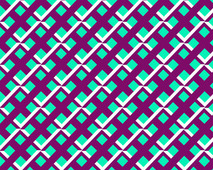 Seamless vector geometric pattern background with retro pink and blue square diamond shapes for textile fabric or decor