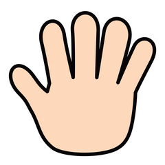 手のひらを開いた停止サインのイラスト