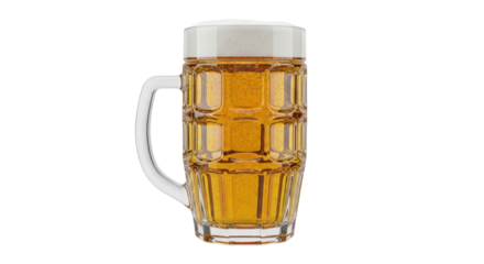 Isolated beer mug full of light golden beer with foam, glass, drink, refresh, liquid