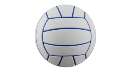 Isolated volleyball ball, blue line work, sporting equipment, sphere, round shape, smooth design