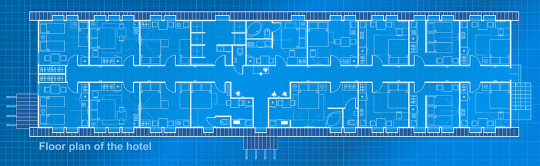 Hotel planning icon set. Furniture symbols collection used in architecture plans. Small living room - top view plans. Architecture and construction technical drawing