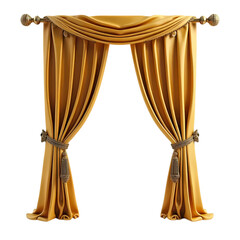 Luxury Golden curtain isolated on transparent background