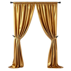 Luxury Golden curtain isolated on transparent background