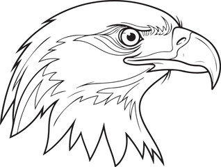 Majestic Eagle Head Profile Line Art Illustration