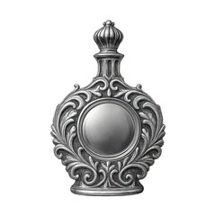Obraz premium PNG Elegant ornate silver perfume bottle