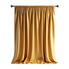 Luxury Golden curtain isolated on transparent background
