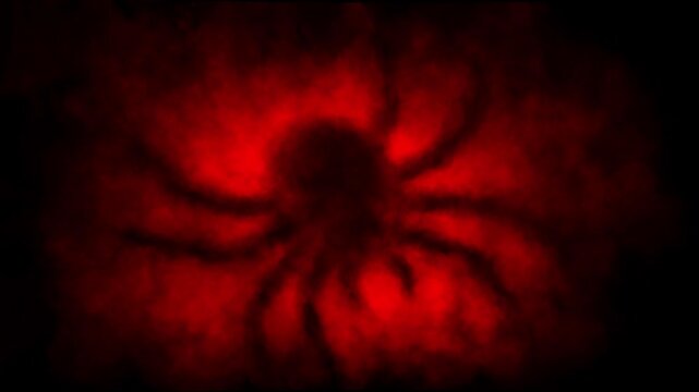 Dark horror 2D animation for Halloween. Creepy atmosphere, monster, haunted place, ghostly light, camera shake. For scary scene, dark intro and spooky edits. Vj loops. Black and red background.