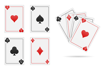 casino cards ace for gamble game vector illustration object icons