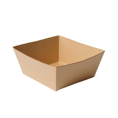 Brown paper food container isolated on transparent background
