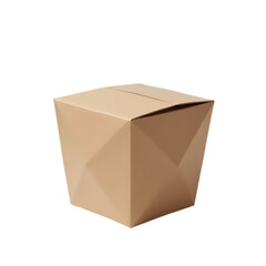 Brown paper food container isolated on transparent background