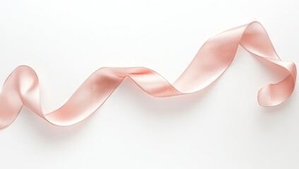 Pale peach ribbon curves gracefully