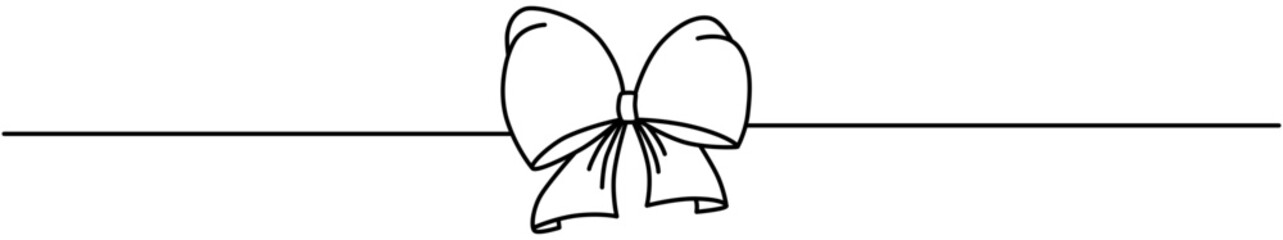 Hand drawn girly coquette bow ribbon. Vector stock illustration isolated on transparent background for design template birthday, wedding, Christmas card, invitation, sale banner