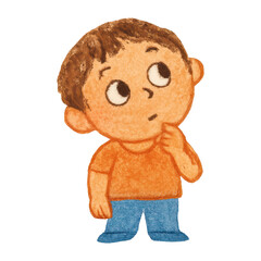 PNG Curious child cartoon illustration.