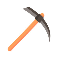 Simple Flat Design Pickaxe Tool Icon Illustration