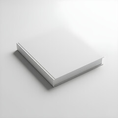 Blank Hardcover Book Mockup with White Cover on Minimalist Studio Background