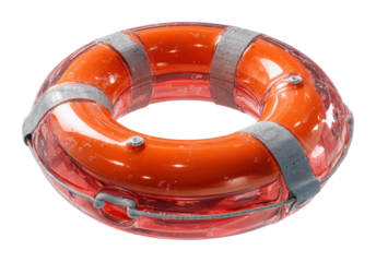 Rescue equipment lifebuoy water safety emergency isolated on transparent background