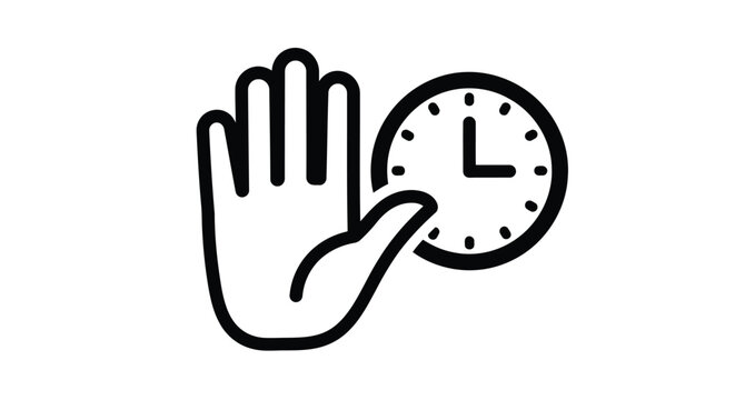 Icon of a hand stopping time