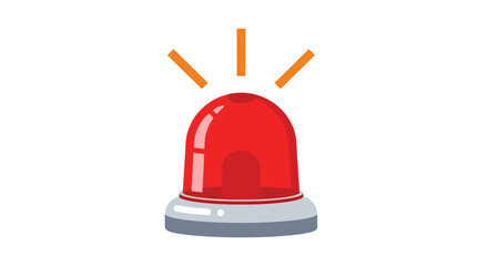 Red siren with orange light beams, emergency concept