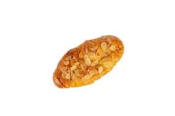 Fresh Rose Croissant with Almonds on transparent Background