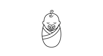 Illustration of a newborn baby wrapped in a blanket
