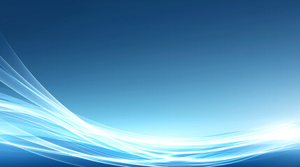 Abstract Blue Background with Dynamic Flowing Light Lines and Energy Waves