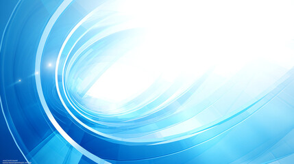 Futuristic Blue Abstract Background with Flowing Curves and White Light Space