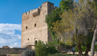 Kolossi Castle standing tall under blue sky in Cyprus